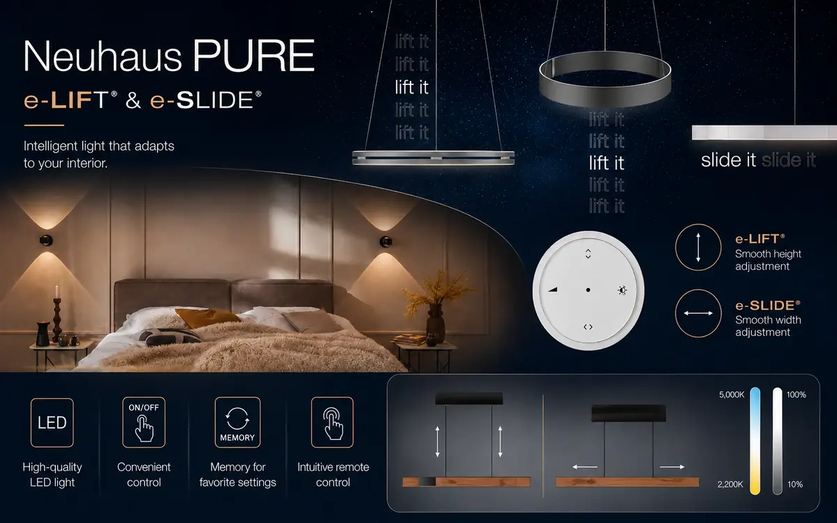 Neuhaus PURE – ljus som anpassar sig efter inredningen!