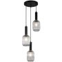 Italux ANTIOLA PND-5588-3AM-BK+CL Hängande lampa 3x40W/E27 IP20