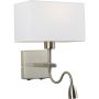 Italux NORTE WL-1122-2-BL-SN-RC-WH Vägglampa 2x60W, 3W/E27, LED 3000K 350LM IP20