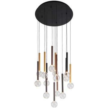 Italux Alinos PND-24019-14A-BK Hängande lampa 14x58W/LED 3000K 4410lm IP20