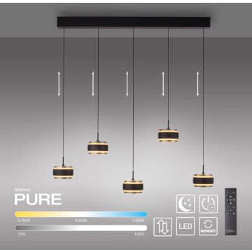 Paul Neuhaus PURE FALLING RINGS 2504-18 Hängande lampa 5x8W/LED 2200-5000k 1500lm ip20