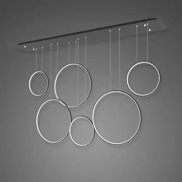 Altavola Design Ledowe okręgi LA076/P_180_in_3k_black Hängande lampa 6x130W/LED 3000K 7800lm IP44