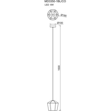 Zuma Line COLORE MD3350-1BL/CO Hängande lampa 1x6W/LED 3000k 134lm