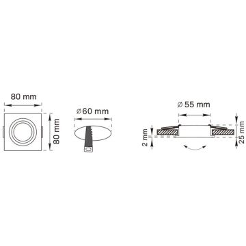 Zuma Line FINN OB2211CL02-B Inbyggd downlight 1x50W/GU10