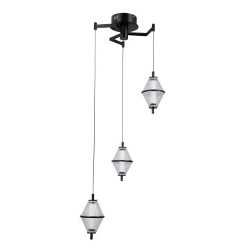 Italux Fuente PND-34395-3-BK Hängande lampa 3x15W/LED 3000K 1108lm IP20