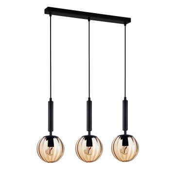 Italux RAVENA PND-2324-3L BK+AMB Hängande lampa 3x10W/E27 IP20