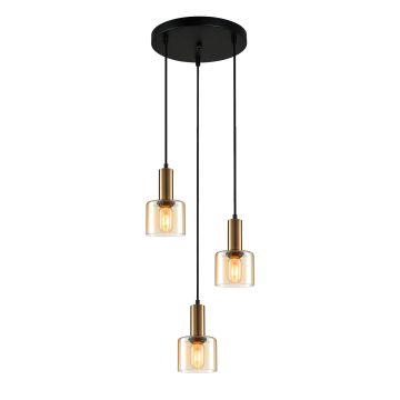 Italux SANTIA PND-65342-3A-BRO+AMB Hängande lampa 3x40W/E27 IP20